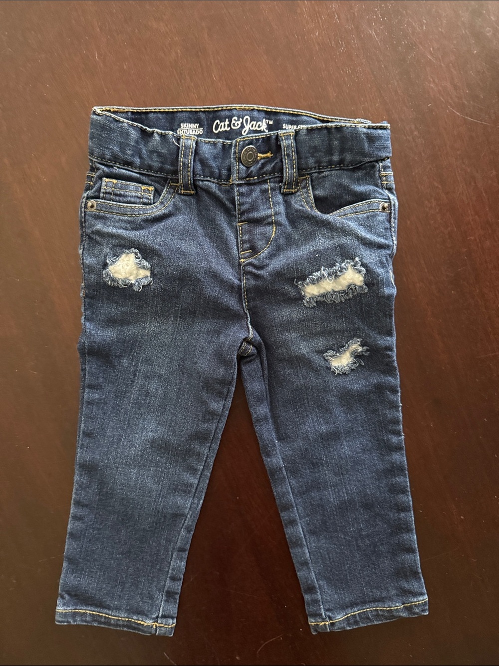 Cat & Jack Toddler Girls Navy Distressed Skinny Jeans